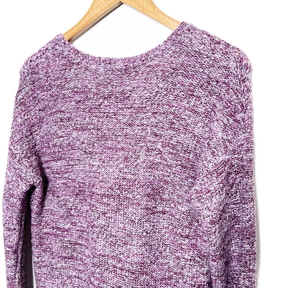 NWT Ellen Tracy Womens Marled Knit Sweater Long Sleeve Casual Pullover Purple M - Picture 11 of 16